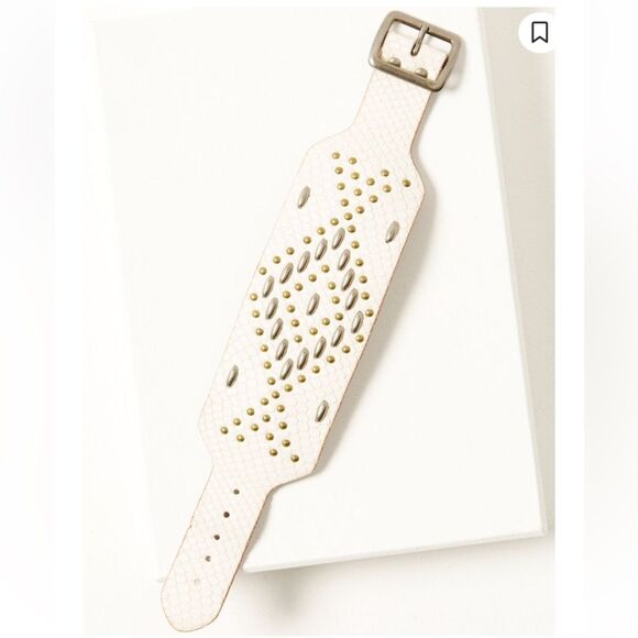 NEW Idyllwind by Miranda Lambert Caprice Ivory White Leather Studded Cuff NWT - Picture 2 of 6